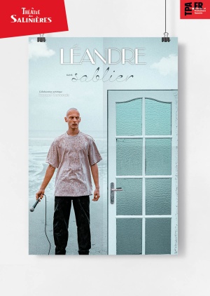 affiche du spectacle Léandre - Sablier